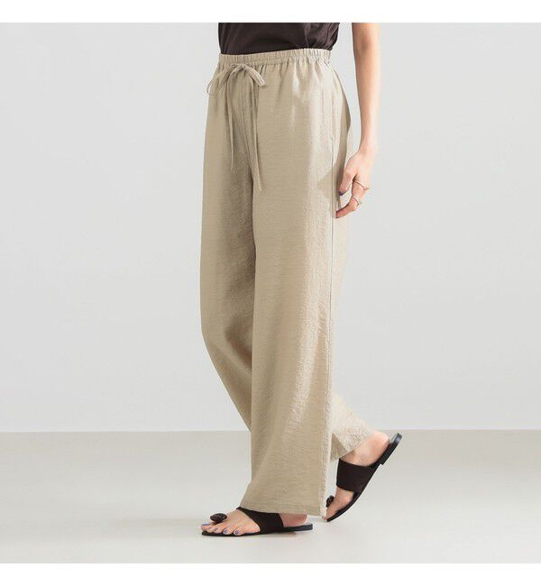 Demi-Luxe BEAMS 「レーヨンリネン ドロスト イージーパンツ」|チノ|BEIGE