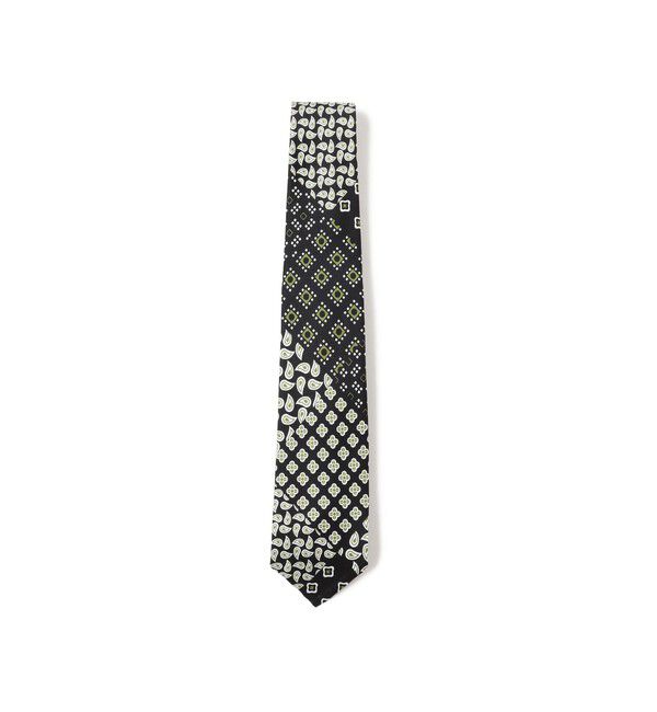 BEAMS PLUS「BEAMS PLUS / Silk Tie Paisley*Geometric Print」|ネクタイ・蝶ネクタイ|BLACK