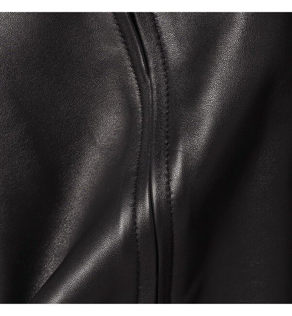 BEAMS「ワイドフィット レザー ジップブルゾン」|ブルゾン・スタジャン|