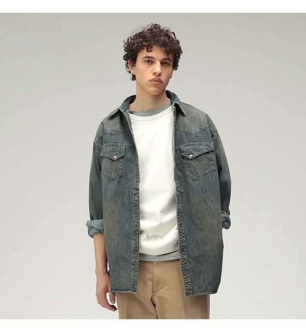 BEAMS PLUS「ダブルダイ デニム ウエスタン シャツ」|シャツ・ブラウス|