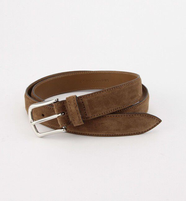 SHIPS「ANDREA D'AMICO: 30mm スエード ベルト」|ベルト|カーキ