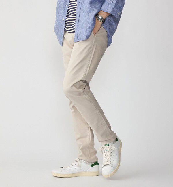 SHIPS「SHIPS:〈抗菌加工〉japan quality カラー テーパード スリム チノパンツ」|チノ|ライトグレー