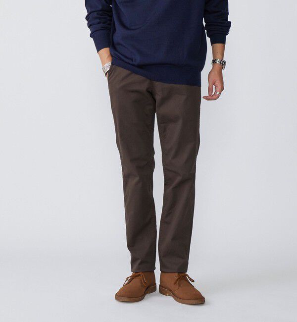 SHIPS「SHIPS:〈抗菌加工〉japan quality カラー テーパード スリム チノパンツ」|チノ|ダークブラウン