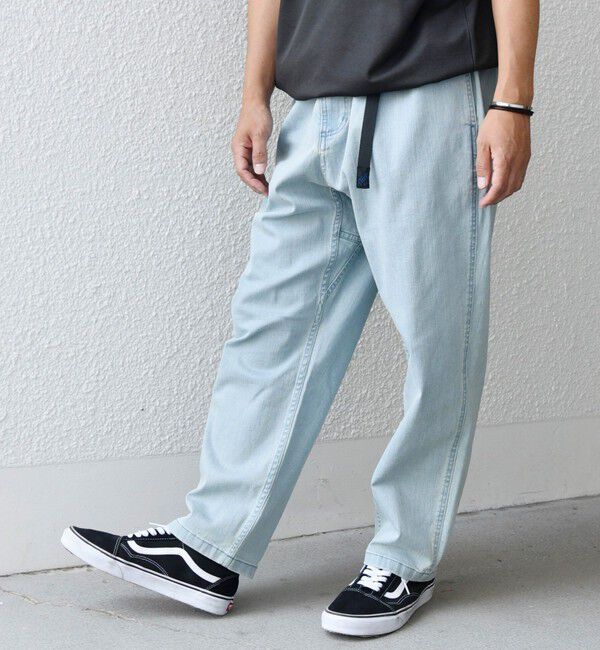 SHIPS any「【SHIPS any別注】Gramicci: オーガニックコットン ルーズテーパード ストレッチ デニム パンツ◇」|デニム|ライトブルー
