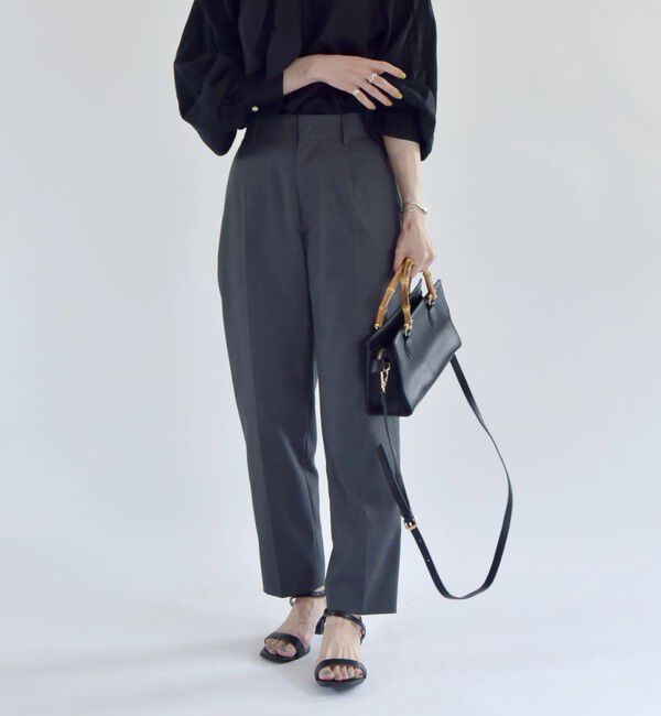 quaranciel「quaranciel:〈洗濯機可能〉ハンサム テーパード センタープレス パンツ（セットアップ対応）」|スラックス|