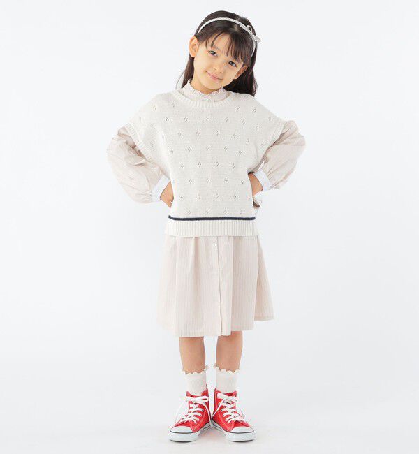 SHIPS KIDS「SHIPS KIDS:100～130cm / フリル シャツ ワンピース」|ワンピース|