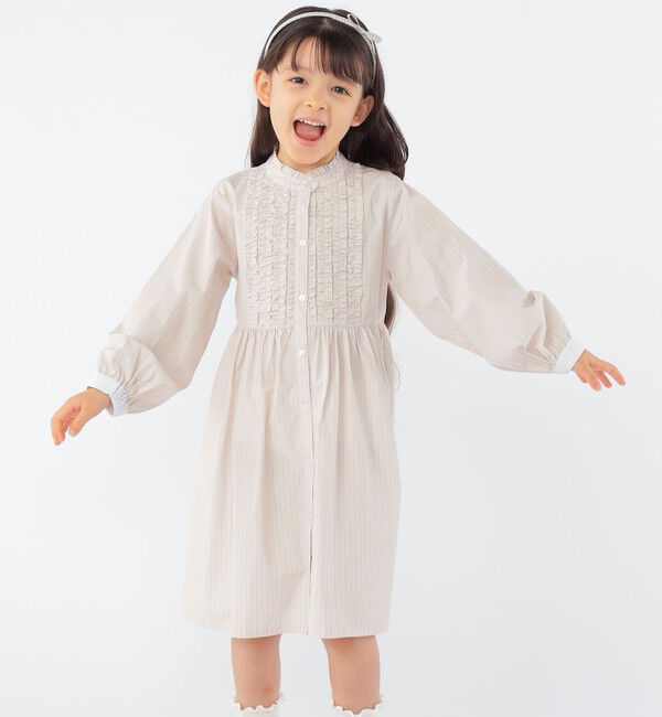 SHIPS KIDS「SHIPS KIDS:100～130cm / フリル シャツ ワンピース」|ワンピース|
