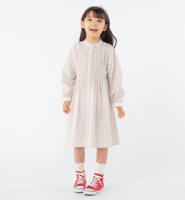 SHIPS KIDS「SHIPS KIDS:100～130cm / フリル シャツ ワンピース」|ワンピース|