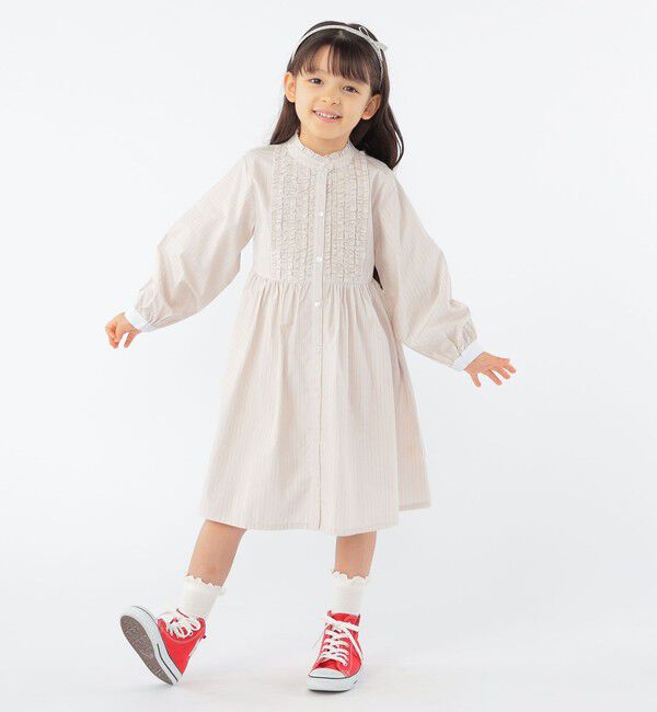 SHIPS KIDS「SHIPS KIDS:100～130cm / フリル シャツ ワンピース」|ワンピース|