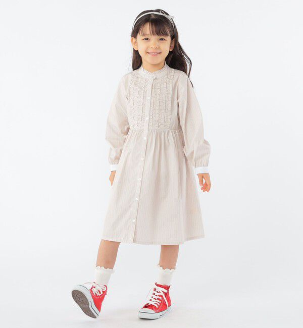 SHIPS KIDS「SHIPS KIDS:100～130cm / フリル シャツ ワンピース」|ワンピース|