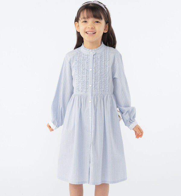 SHIPS KIDS「SHIPS KIDS:100～130cm / フリル シャツ ワンピース」|ワンピース|