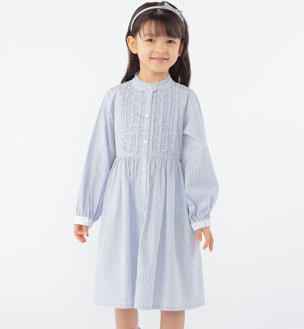 SHIPS KIDS「SHIPS KIDS:100～130cm / フリル シャツ ワンピース」|ワンピース|