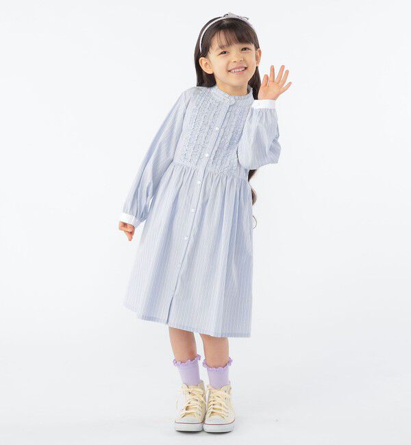 SHIPS KIDS「SHIPS KIDS:100～130cm / フリル シャツ ワンピース」|ワンピース|
