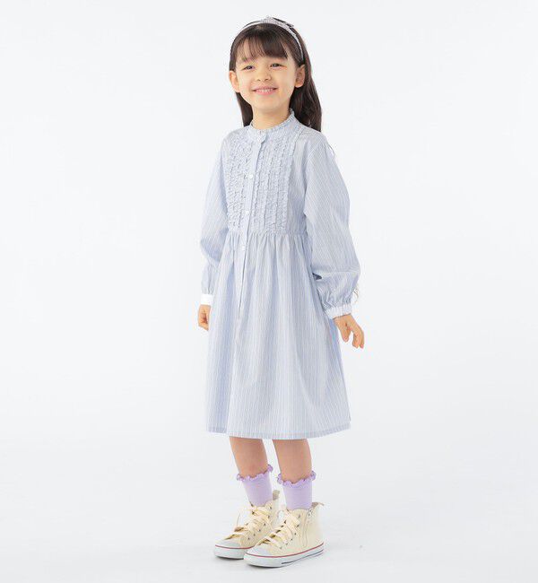 SHIPS KIDS「SHIPS KIDS:100～130cm / フリル シャツ ワンピース」|ワンピース|