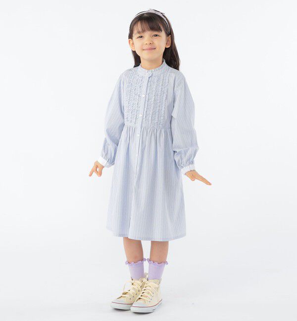 SHIPS KIDS「SHIPS KIDS:100～130cm / フリル シャツ ワンピース」|ワンピース|