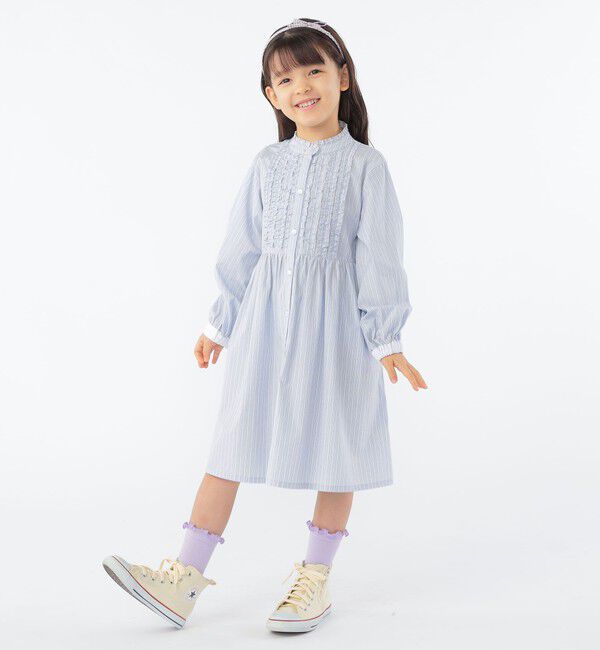 SHIPS KIDS「SHIPS KIDS:100～130cm / フリル シャツ ワンピース」|ワンピース|