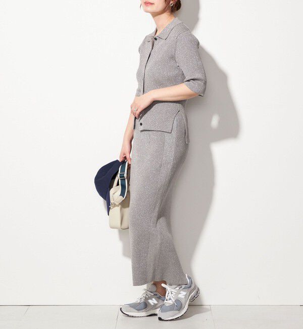 SHIPS for women「【WEB限定】〈手洗い可能〉ラメ リブ ニット スカート」|スカート|