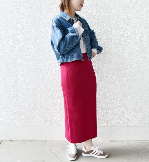 SHIPS for women「【WEB限定】〈手洗い可能〉ラメ リブ ニット スカート」|スカート|