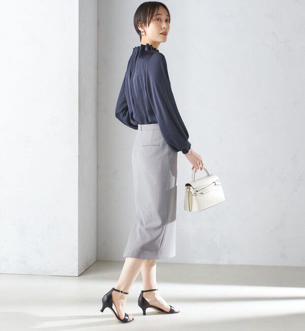 SHIPS for women「〈手洗い可能／撥水加工／接触冷感〉フロント ステッチ タイト スカート（セットアップ対応）」|スカート|