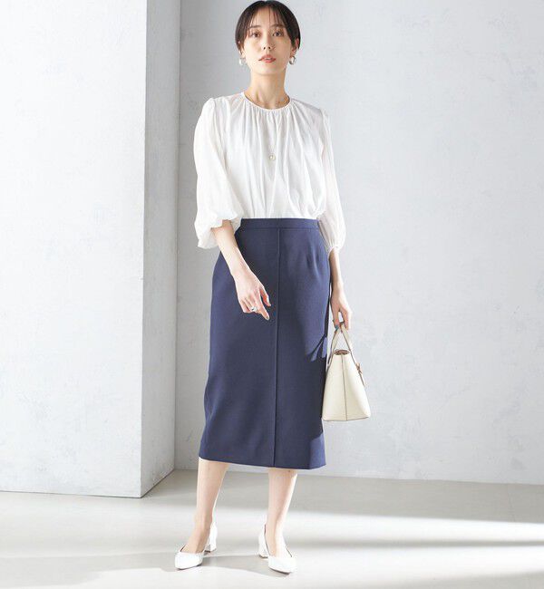 SHIPS for women「〈手洗い可能／撥水加工／接触冷感〉フロント ステッチ タイト スカート（セットアップ対応）」|スカート|