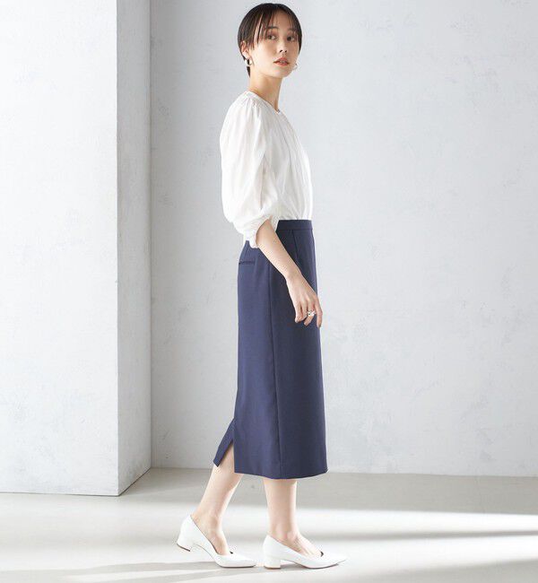 SHIPS for women「〈手洗い可能／撥水加工／接触冷感〉フロント ステッチ タイト スカート（セットアップ対応）」|スカート|