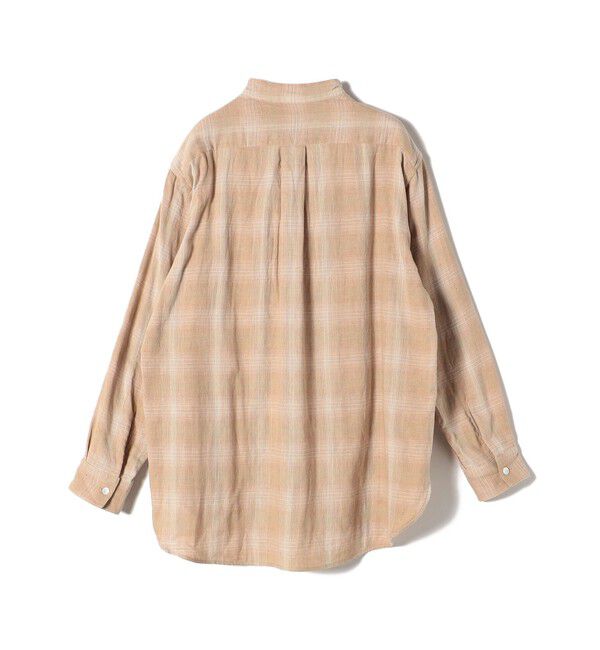 SHIPS Days「【SHIPS DAYS別注】UNDYED: ダブルガーゼ チェック バンドカラー シャツ」|シャツ・ブラウス|