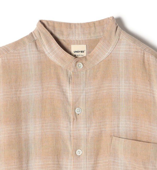 SHIPS Days「【SHIPS DAYS別注】UNDYED: ダブルガーゼ チェック バンドカラー シャツ」|シャツ・ブラウス|
