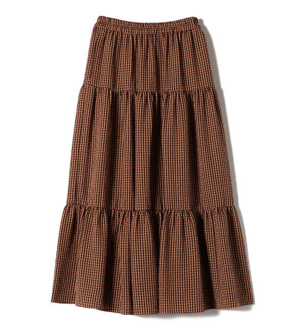 SHIPS Colors 「SHIPS Colors:〈手洗い可能〉ギンガムチェック ティアード スカート」|フレア|