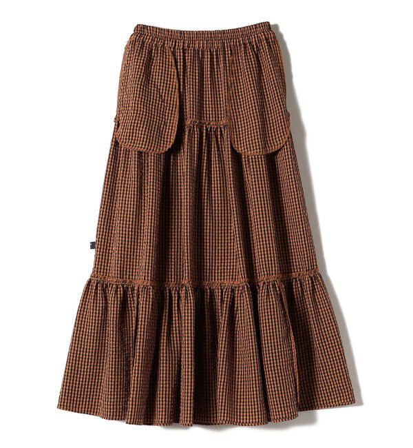 SHIPS Colors 「SHIPS Colors:〈手洗い可能〉ギンガムチェック ティアード スカート」|フレア|