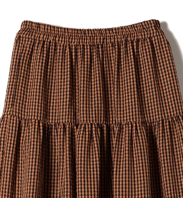 SHIPS Colors 「SHIPS Colors:〈手洗い可能〉ギンガムチェック ティアード スカート」|フレア|