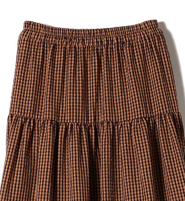 SHIPS Colors 「SHIPS Colors:〈手洗い可能〉ギンガムチェック ティアード スカート」|フレア|