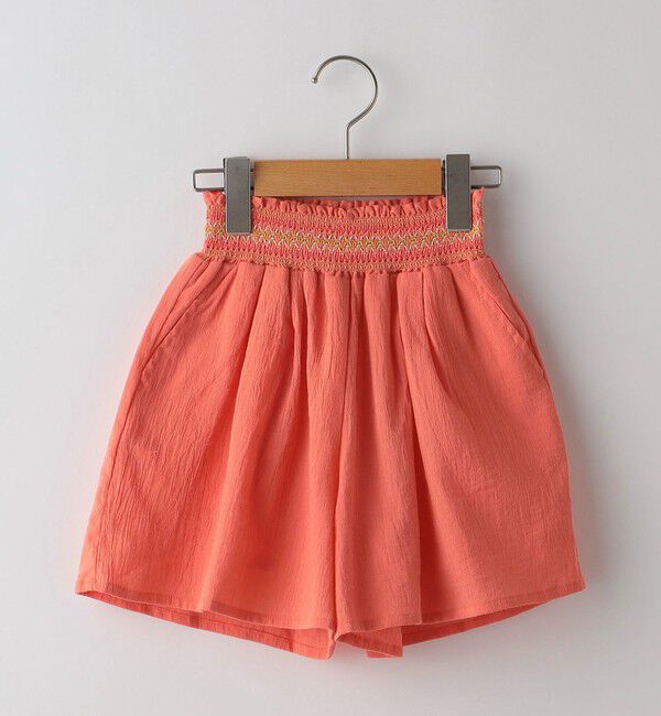 SHIPS KIDS「SHIPS KIDS:140～150cm / スモッキング キュロット」|キュロット|ピンク系