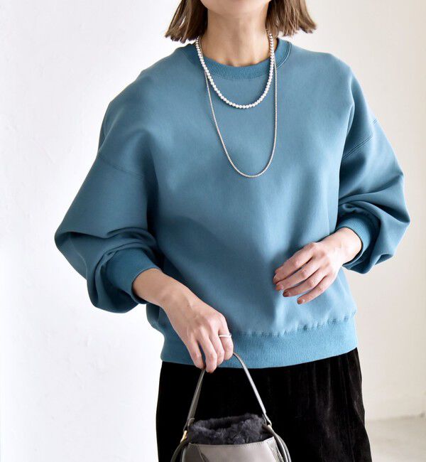 quaranciel「quaranciel:〈洗濯機可能〉ポンチ ベーシック コンパクト スウェット」|スウェット・ジャージ|ブルー