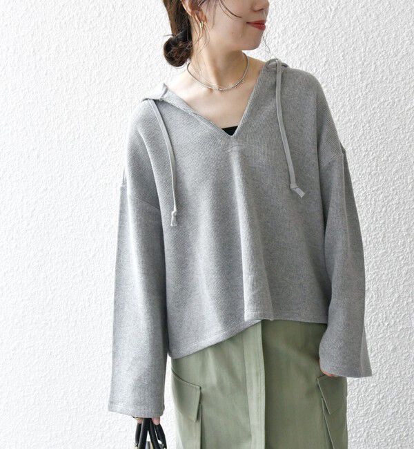 SHIPS any「SHIPS any:〈手洗い可能〉サカリバ フード ショート プルオーバー」|その他|グレー