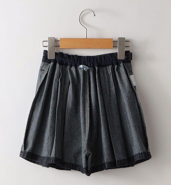 SHIPS KIDS「SHIPS KIDS:100～130cm / デニム プリーツ キュロット」|キュロット|
