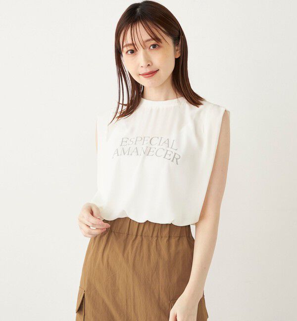 SHIPS Colors 「SHIPS Colors:〈手洗い可能〉フロッキーロゴ ノースリーブ トップス」|シャツ・ブラウス|