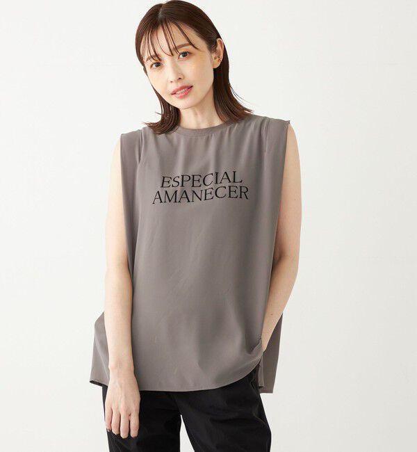 SHIPS Colors 「SHIPS Colors:〈手洗い可能〉フロッキーロゴ ノースリーブ トップス」|シャツ・ブラウス|