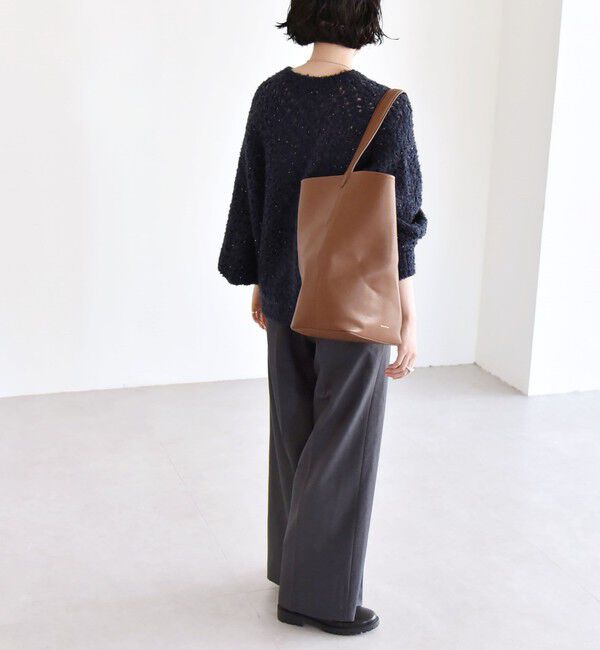 quaranciel「quaranciel:〈手洗い可能〉スパンコール レース編み クルーネック ドルマン ルーズ ニット」|ニット・セーター|