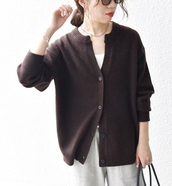 SHIPS any「SHIPS any:〈手洗い可能〉AQUA カシミヤ ミックス スキッパー カーディガン」|カーディガン|