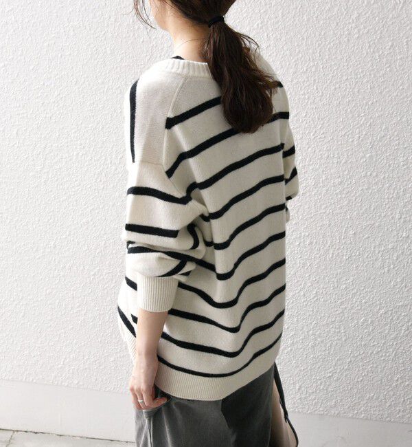 SHIPS any「SHIPS any:〈手洗い可能〉AQUA カシミヤ ミックス スキッパー カーディガン」|カーディガン|