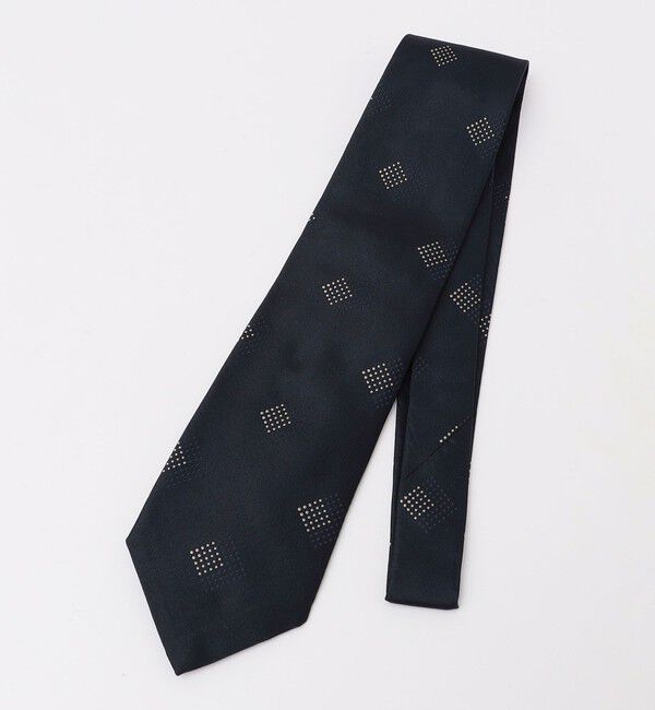 SHIPS「【SHIPS別注】Stefano cau: シルク ジャカード スクエア コモン ネクタイ」|ネクタイ・蝶ネクタイ|ネイビー