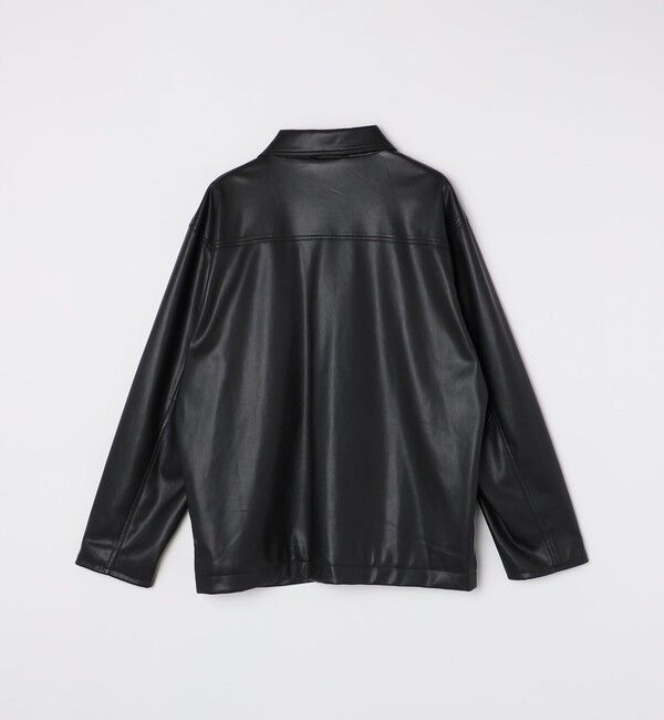 SHIPS「BENCH MARKING SHIRT: 合成皮革 カーコート」|ブルゾン・スタジャン|