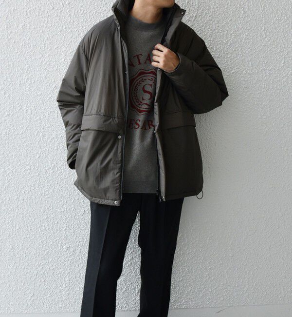 SHIPS any「SHIPS any: ワッシャー ナイロン ダウン / 中綿 ミックス スピンドル スタンド ブルゾン◇」|ダウン|