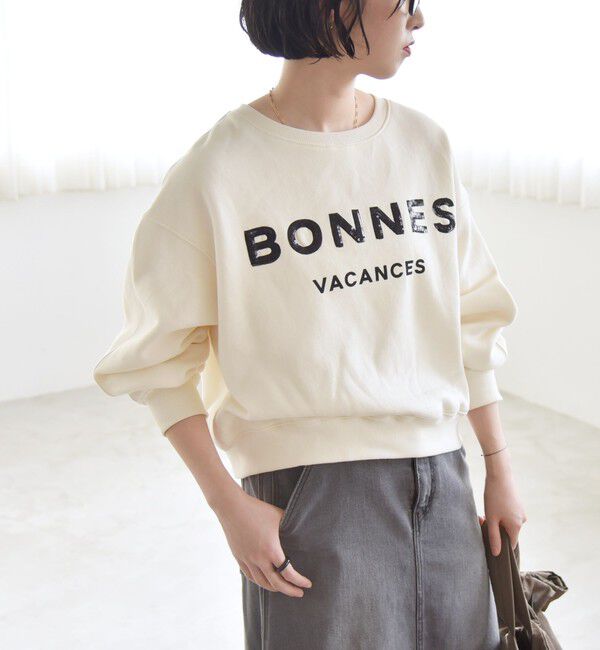 quaranciel「quaranciel:〈手洗い可能〉スパンコール刺繍 ロゴ スウェット」|スウェット・ジャージ|