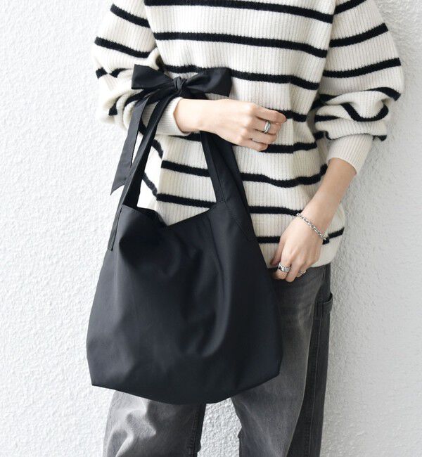 SHIPS any「【WEB限定】SHIPS any: A4 リボン付 ワンハンドル バッグ」|その他|ブラック