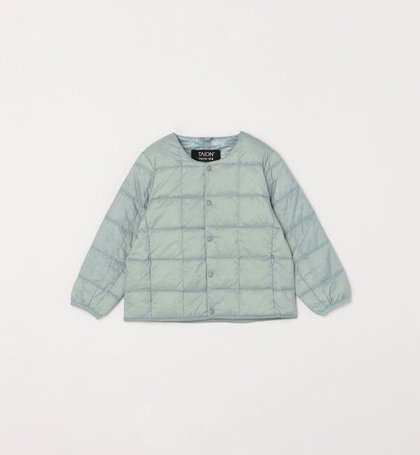 SHIPS any「TAION: クルーネック ボタン ダウン カーディガン<KIDS>」|ダウン|ライトブルー
