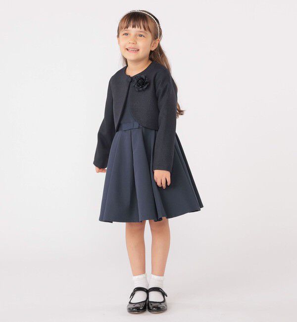 SHIPS KIDS「SHIPS KIDS:110～130cm / セレモニー ボレロジャケット コサージュ付き」|ボレロ|