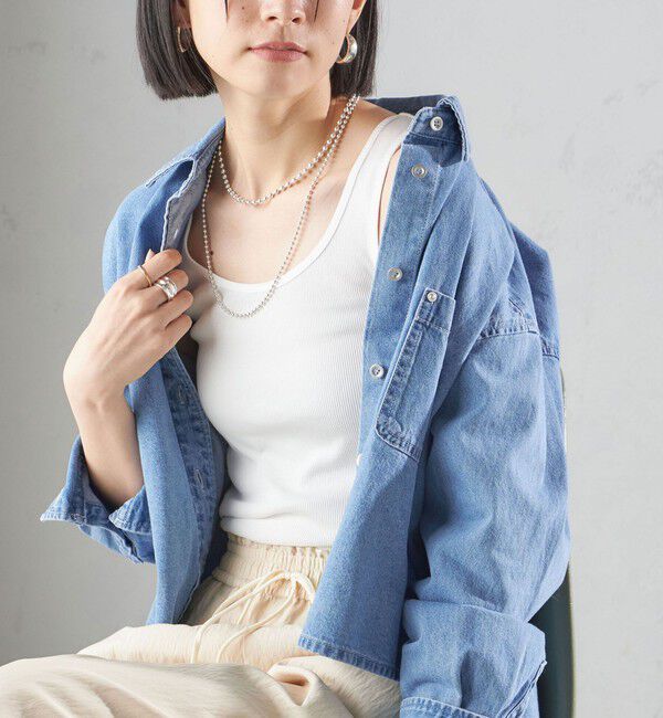 SHIPS for women「オーガニック コットン 2WAY リブ タンクトップ」|タンクトップ|オフホワイト