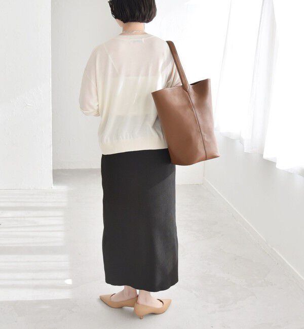 quaranciel「quaranciel:〈手洗い可能〉シルク ミックス ヘンリーネック ニット プルオーバー」|ニット・セーター|