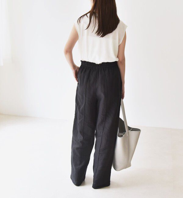 quaranciel「quaranciel:〈洗濯機可能〉ラミー ピンタック ワイド イージー パンツ」|その他|